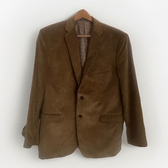 Saddlebred Corduroy Blazer Brown 2 Button Jacket Sport Coat Mens Size 44R - Picture 3 of 14